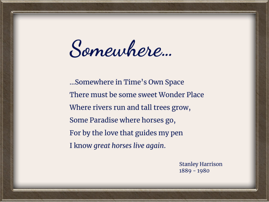 Frame with horse poem